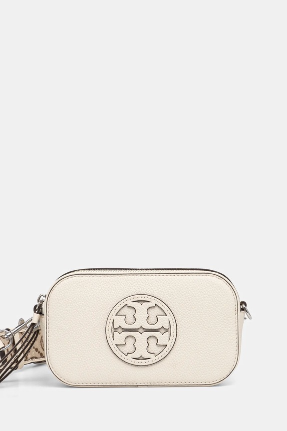 Kožená kabelka Tory Burch Miller Mini Crossbody usňová koža béžová 171955.104