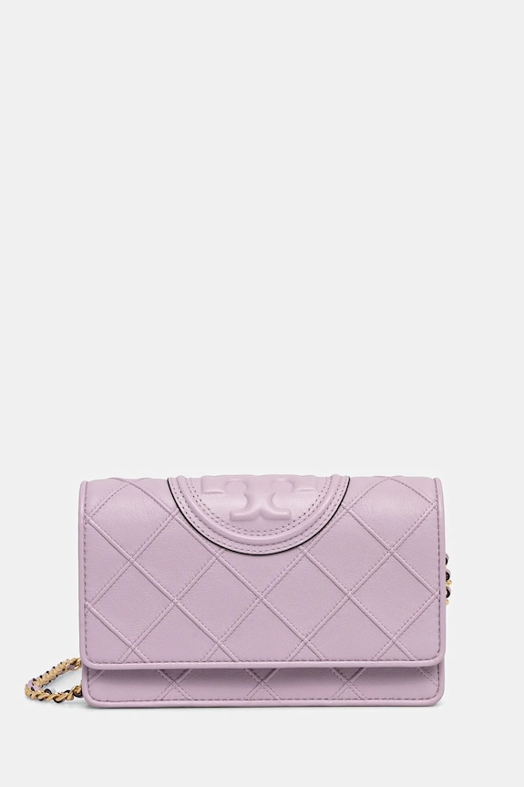 Tory Burch torebka Fleming Chain Wallet skóra licowa fioletowy 138853.502