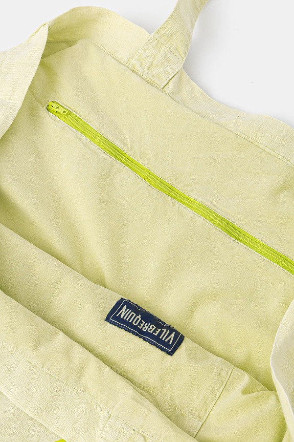 Λινή τσάντα παραλίας Vilebrequin BABEL πράσινο BBLA1111