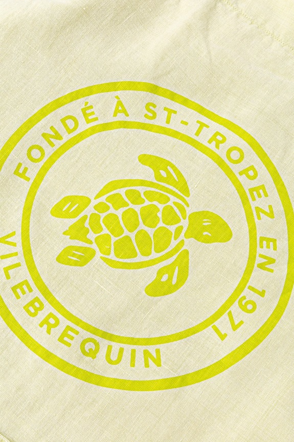 Λινή τσάντα παραλίας Vilebrequin BABEL BBLA1111 πράσινο