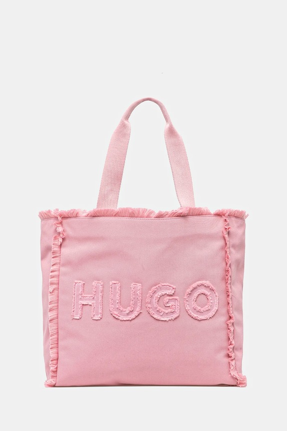 Τσάντα HUGO υφασμάτινο ροζ 50541867
