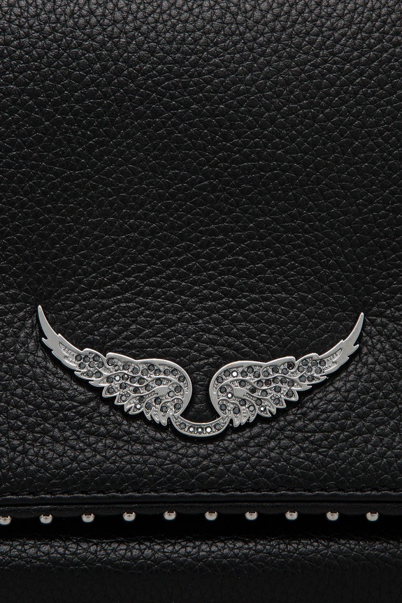 ZADIG&VOLTAIRE geantă de piele ROCK GRAINED LEATHER STUDS negru LWBA00002.11