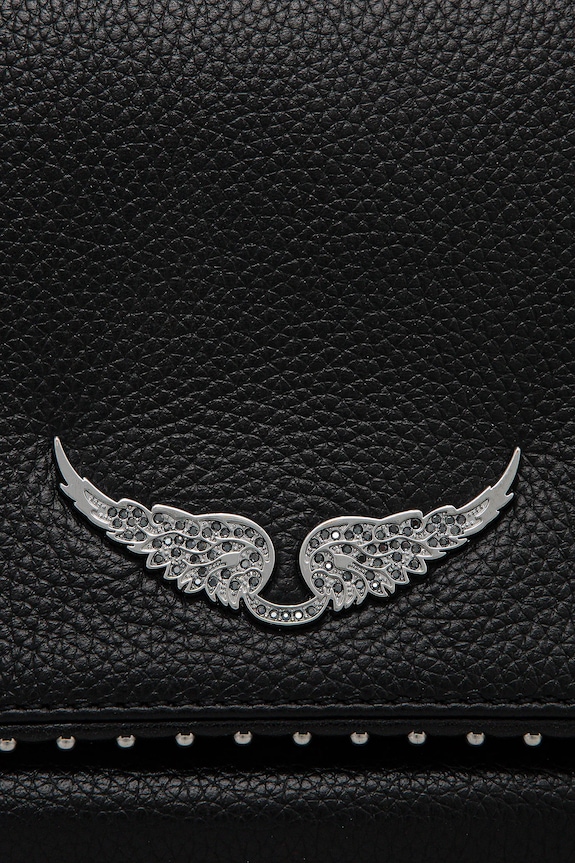 ZADIG&VOLTAIRE geantă de piele ROCK GRAINED LEATHER STUDS negru LWBA00002.11