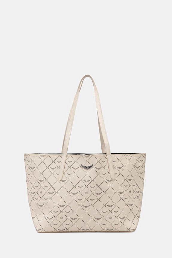 ZADIG&VOLTAIRE geantă Z SHOPPER MONOGRAM incape in A4 bej LWBA03896.100