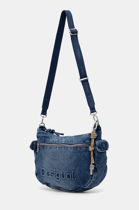 Desigual torebka jeansowa HALF LOGO 25SAXD28 niebieski SS25