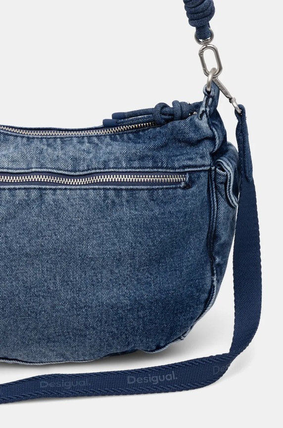 Akcesoria Desigual torebka jeansowa HALF LOGO 25SAXD28 niebieski