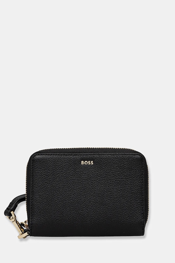 BOSS etui na kartę skórzane czarny 50543476