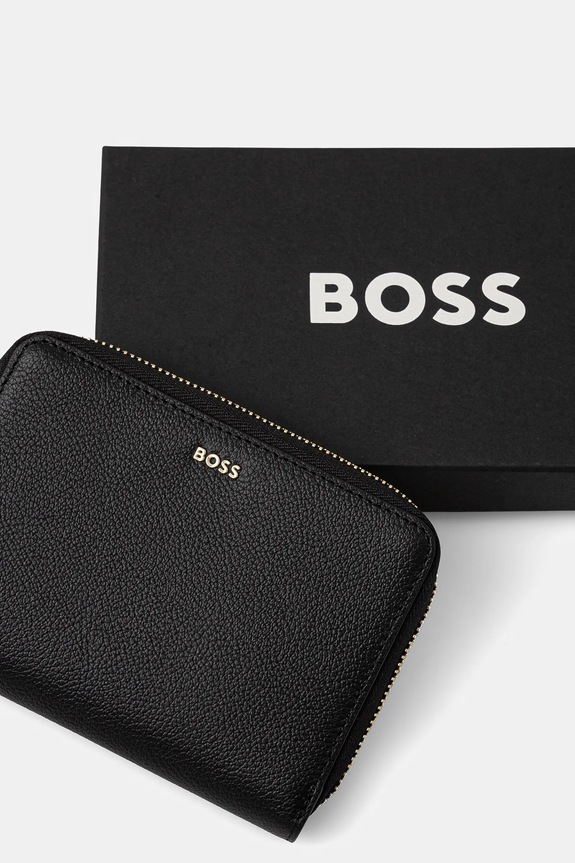 BOSS etui na kartę skórzane czarny 50543476