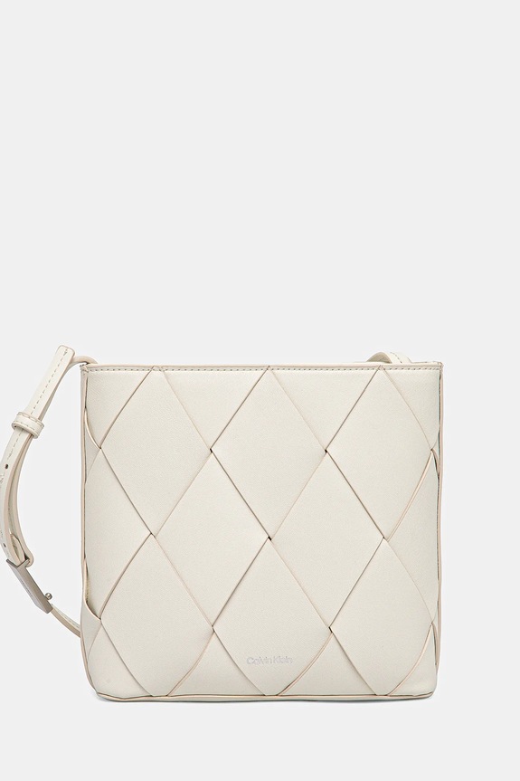 Torba Calvin Klein imitacija zrnate kože bež K60K612991