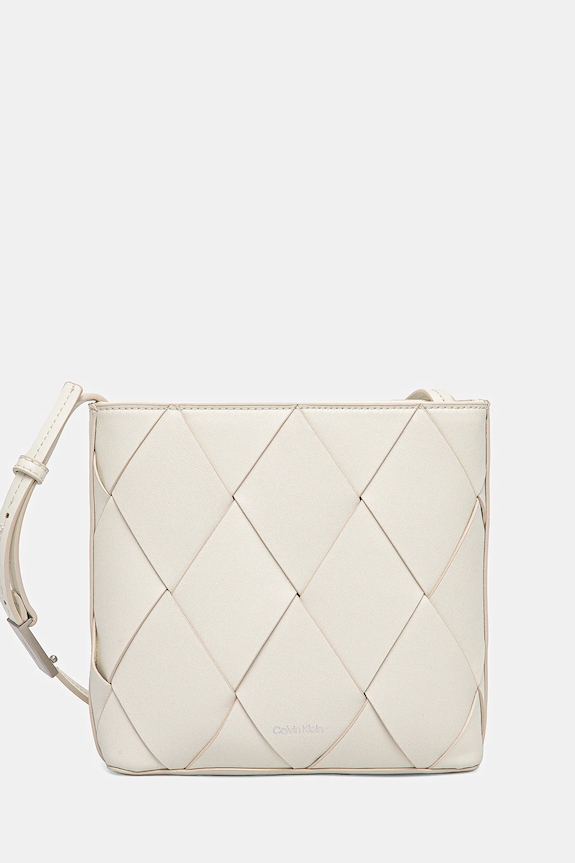 Torba Calvin Klein imitacija zrnate kože bež K60K612991