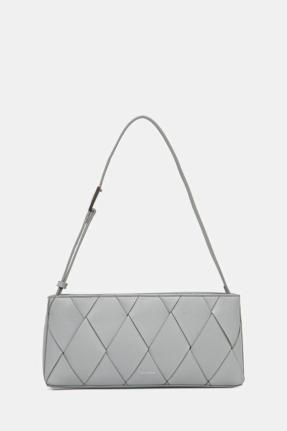 Torba Calvin Klein imitacija zrnate kože siva K60K612992