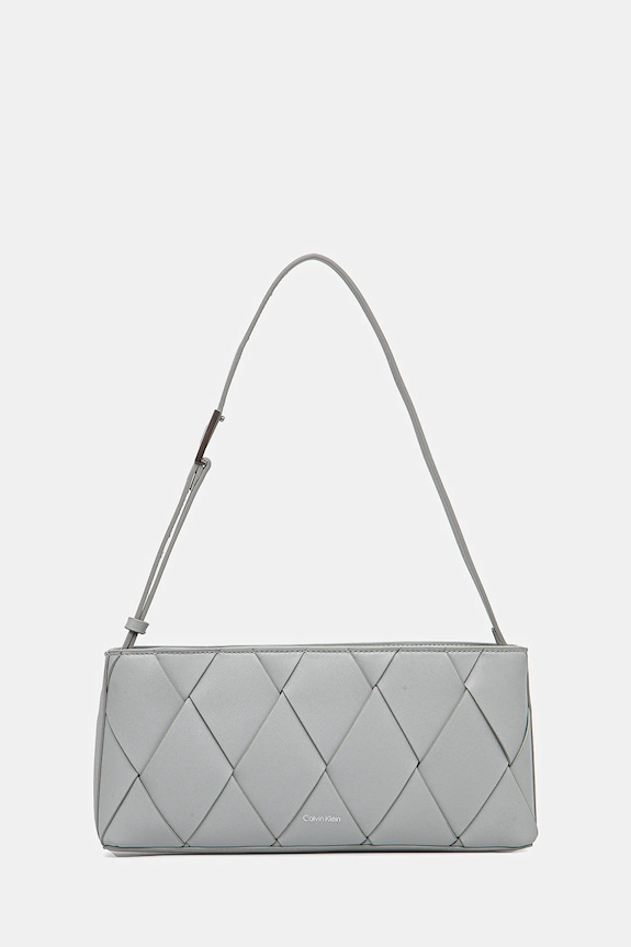 Torba Calvin Klein imitacija zrnate kože siva K60K612992