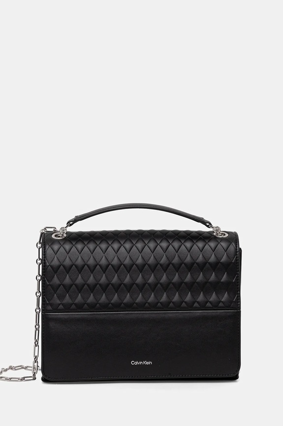 Kabelka Calvin Klein imitácia kože čierna K60K612996