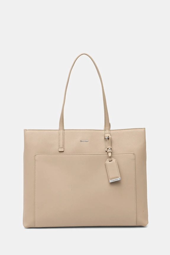 Calvin Klein torebka mieści A4 beżowy K60K613019