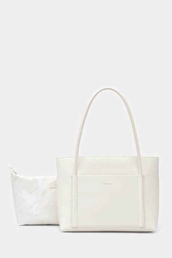 Calvin Klein torebka nie mieści A4 beżowy K60K613110