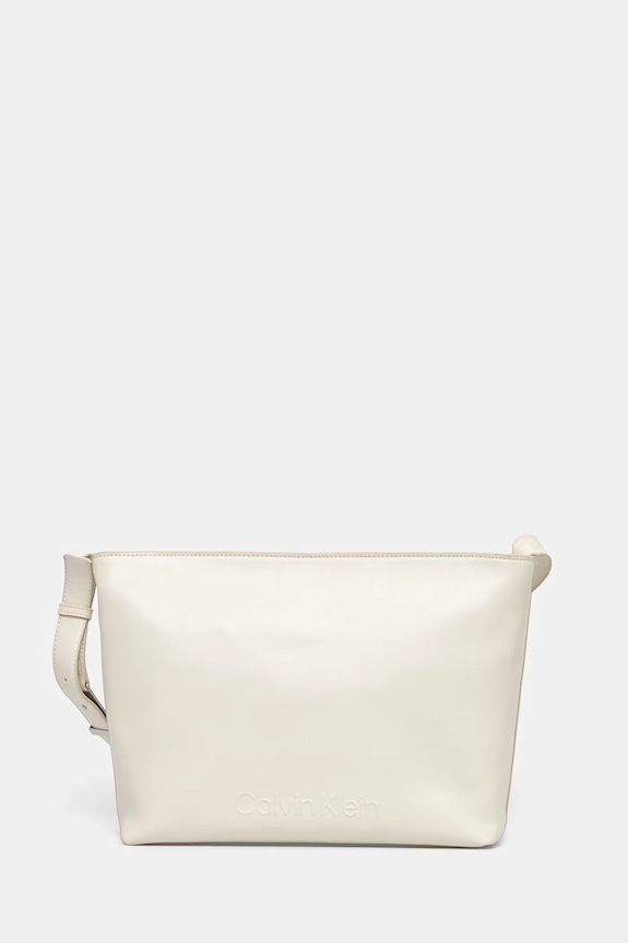 Kabelka Calvin Klein hladký béžová K60K613172