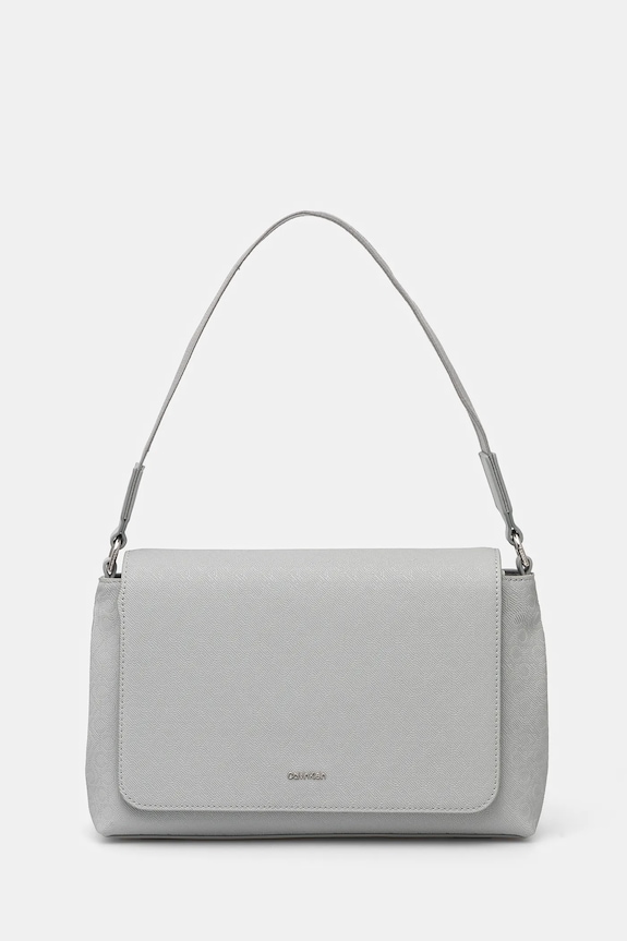 Kabelka Calvin Klein imitácia kože sivá K60K613181