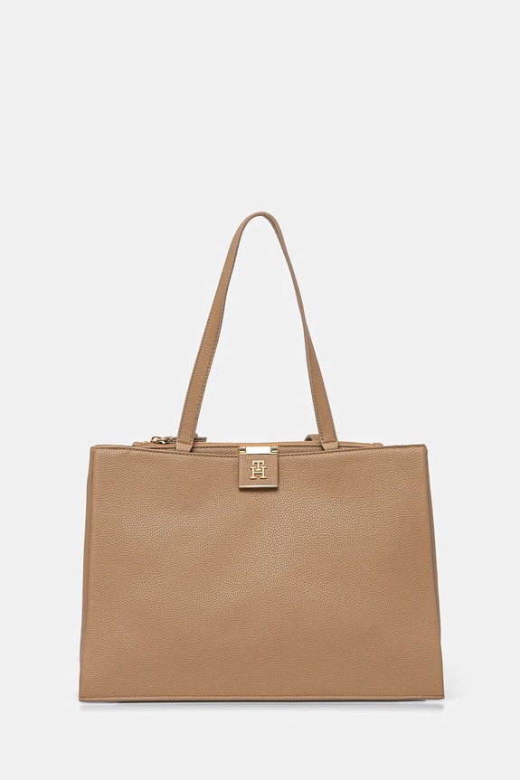 Tommy Hilfiger torebka crossbody damska z imitacji skóry beżowy AW0AW17191