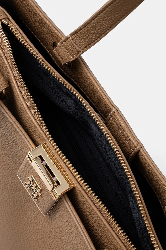 Tommy Hilfiger torebka crossbody damska z imitacji skóry AW0AW17191 beżowy