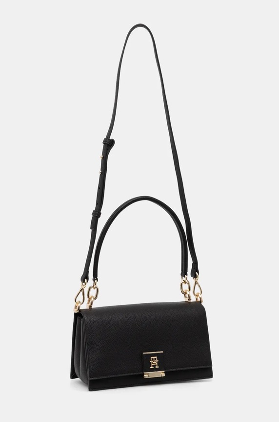 Tommy Hilfiger torebka crossbody damska z imitacji skóry AW0AW17216 czarny SS26