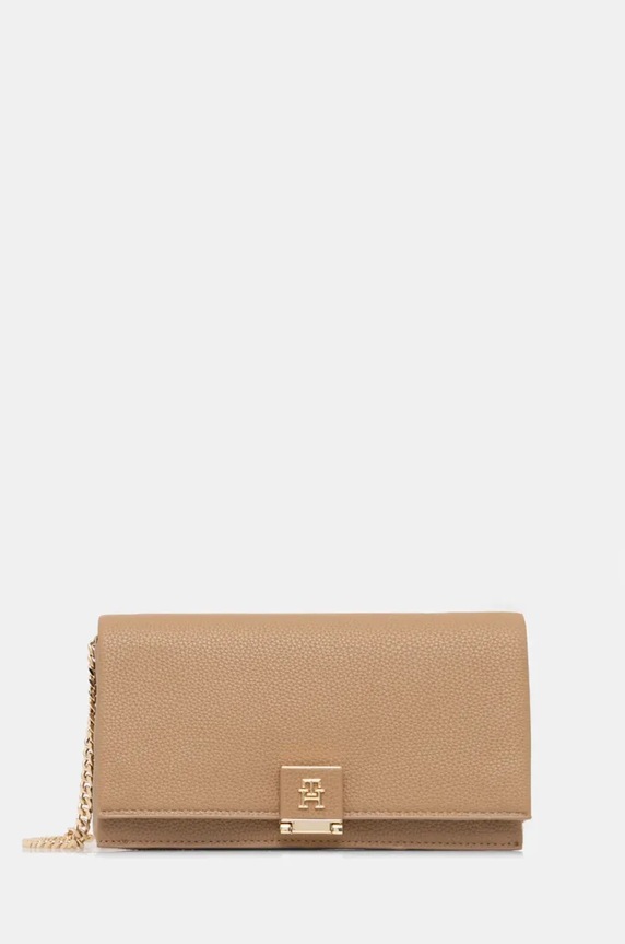 Tommy Hilfiger torebka crossbody damska z imitacji skóry nie mieści A4 beżowy AW0AW17403