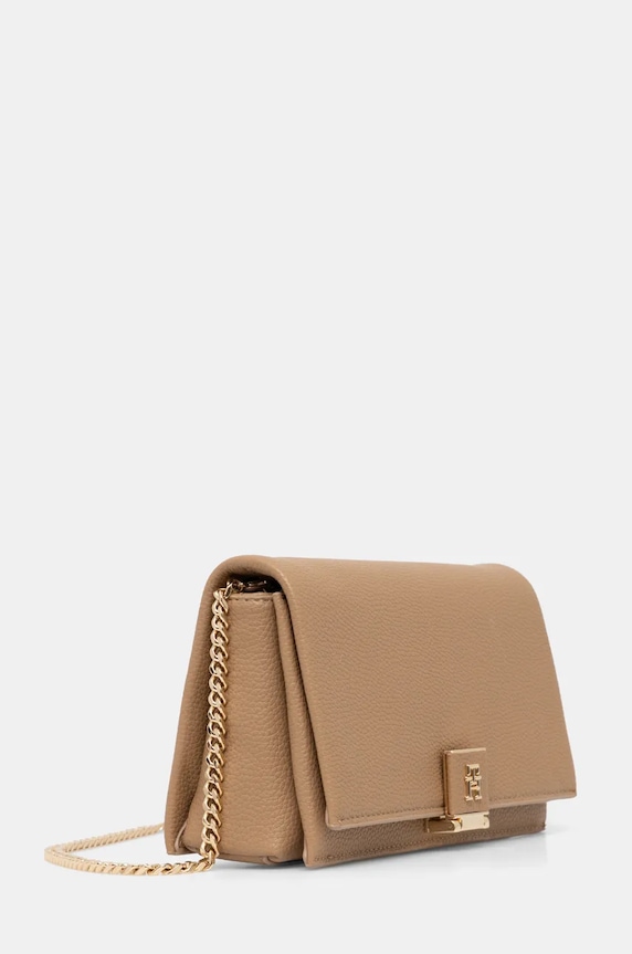 Tommy Hilfiger torebka crossbody damska z imitacji skóry AW0AW17403 beżowy SS26