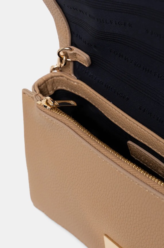 Tommy Hilfiger torebka crossbody damska z imitacji skóry AW0AW17403 beżowy
