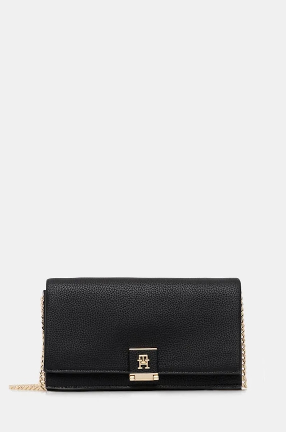 Tommy Hilfiger torebka crossbody damska z imitacji skóry nie mieści A4 czarny AW0AW17403