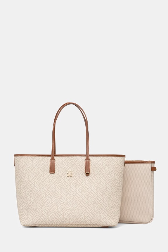 Tommy Hilfiger kabelka typu shopper dámska béžová AW0AW17416