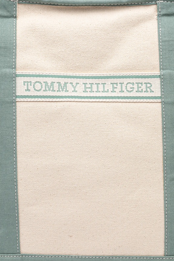 Βαμβακερή τσάντα Tommy Hilfiger μπεζ AW0AW17421