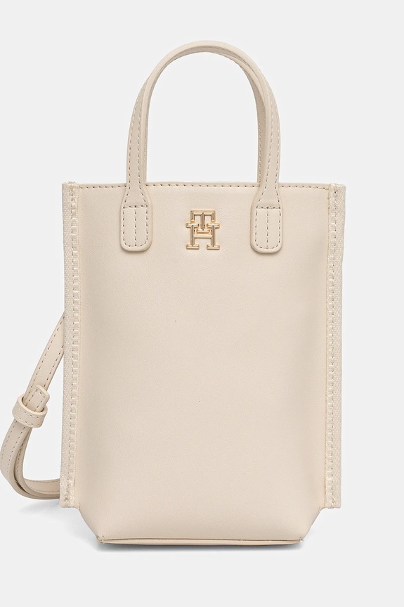 Tommy Hilfiger torebka nie mieści A4 beżowy AW0AW17402