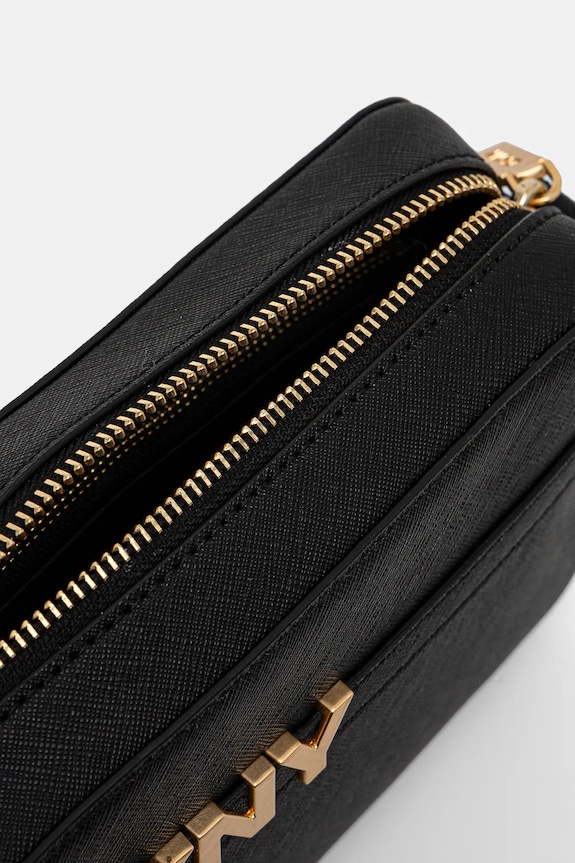 Δερμάτινη τσάντα Dkny R51E1J31 μαύρο