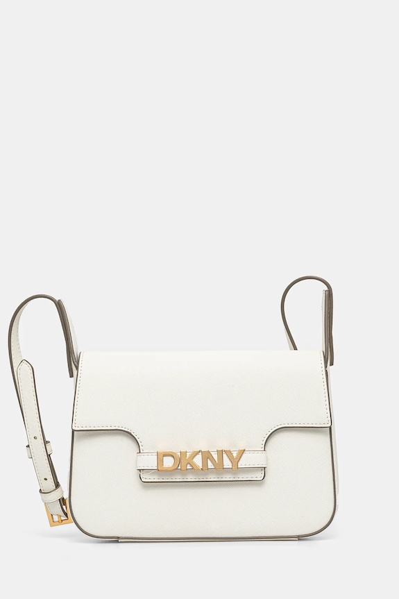 Kožna torba Dkny natpis bež R51E1J30