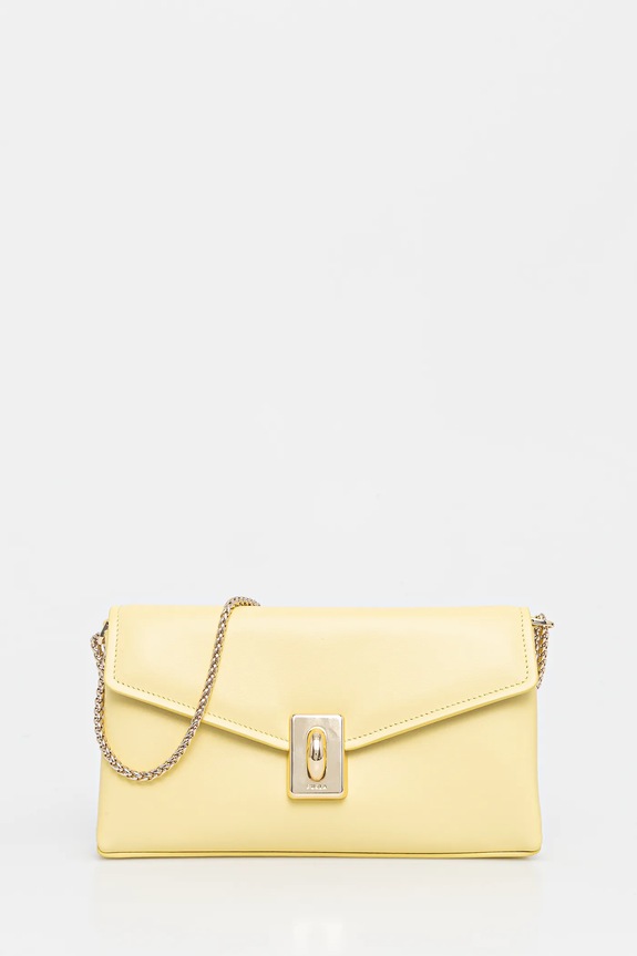 Furla torebka skórzana skóra licowa żółty WB01517.BX3227.3684S