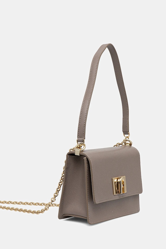 Δερμάτινη τσάντα Furla BAFKACO.ARE000.2572S γκρί SS25