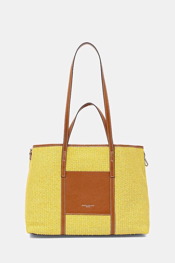 Τσάντα Gianni Chiarini SUPERLIGHT λείο δέρμα κίτρινο BS.10356.CST.DNM