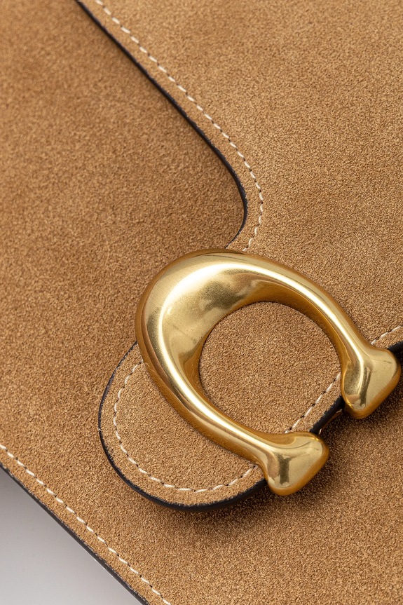 Coach Suede Chain Tabby Shoulder Bag Women's suede yellow CAN13