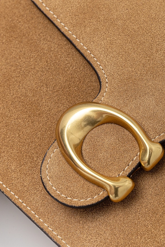 Coach Suede Chain Tabby Shoulder Bag Women's suede yellow CAN13
