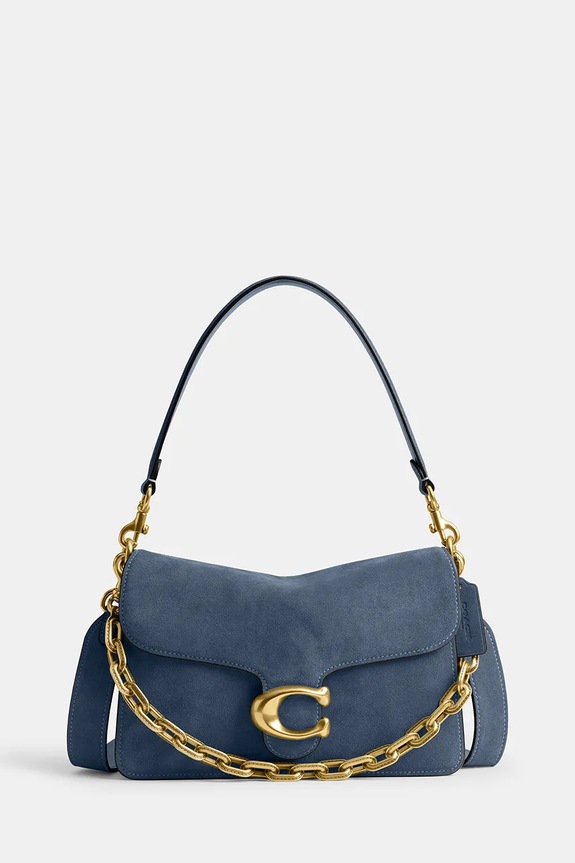Coach geantă pentru femei din piele întoarsă Suade Chain Tabby Shoulder Bag nu incape in A4 albastru CAN13
