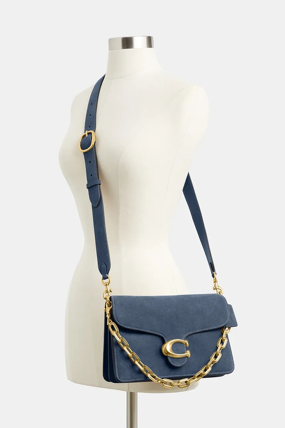 Coach geantă pentru femei din piele întoarsă Suade Chain Tabby Shoulder Bag CAN13 albastru