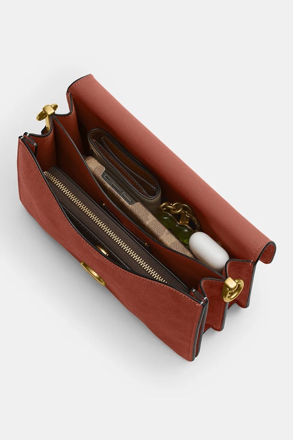 Coach Women's Suede Chain Tabby Shoulder Bag brown CAN13