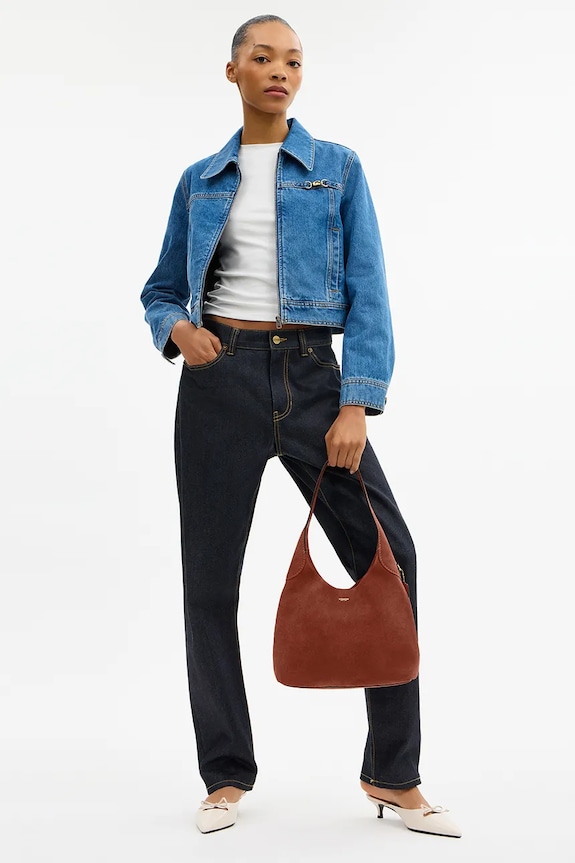 Coach μικρή τσάντα γυναικεία από δέρμα σουέτ Brooklyn Shoulder Bag 28 CW637