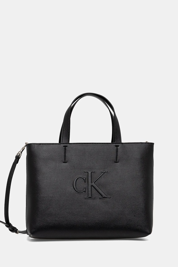 Kabelka Calvin Klein Jeans hladký černá LV04K3111G