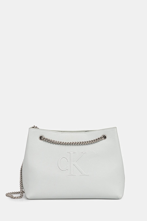 Τσάντα Calvin Klein Jeans απομίμηση λείου δέρματος τιρκουάζ LV04K3163G
