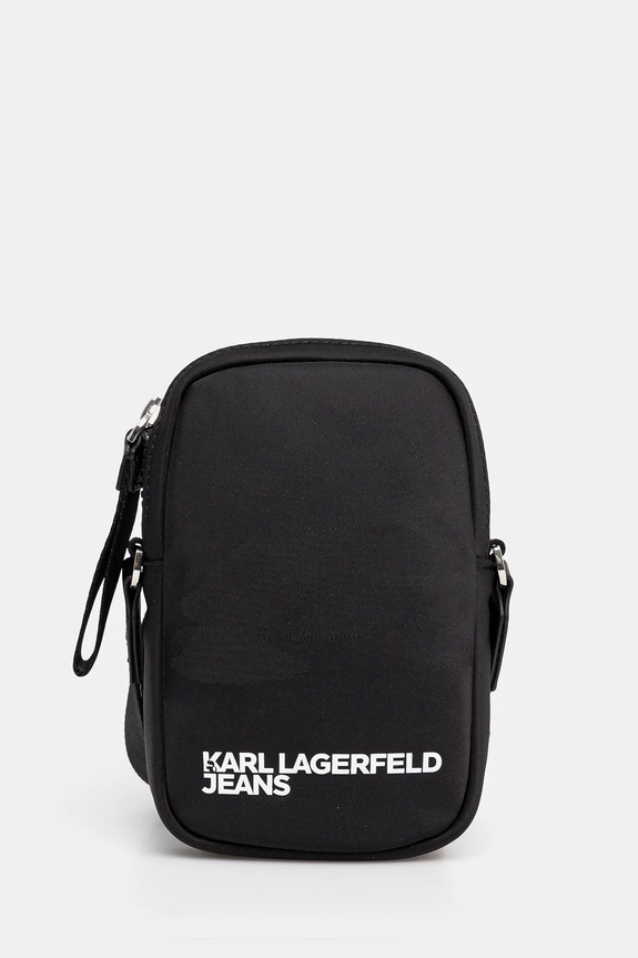 Malá taška Karl Lagerfeld Jeans potlač čierna A2W32004