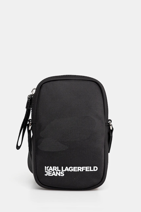 Malá taška Karl Lagerfeld Jeans potlač čierna A2W32004