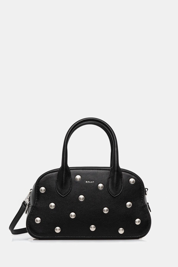 Kožna torba Bally bez uzorka crna WAS02L