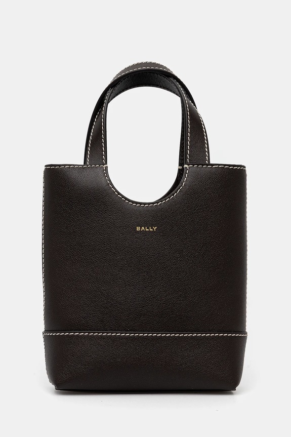 Bally borsa a mano in pelle pelle fiore marrone WAE069