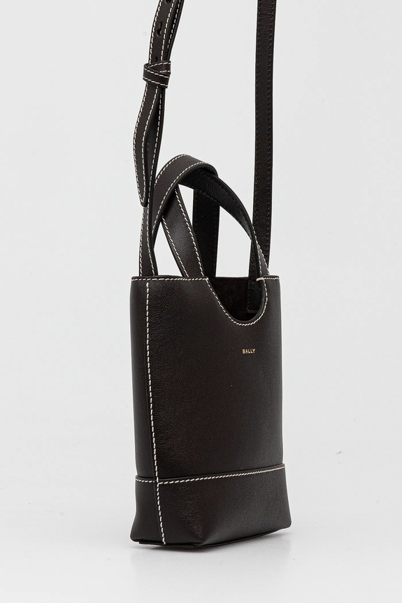 Bally borsa a mano in pelle WAE069 marrone SS25