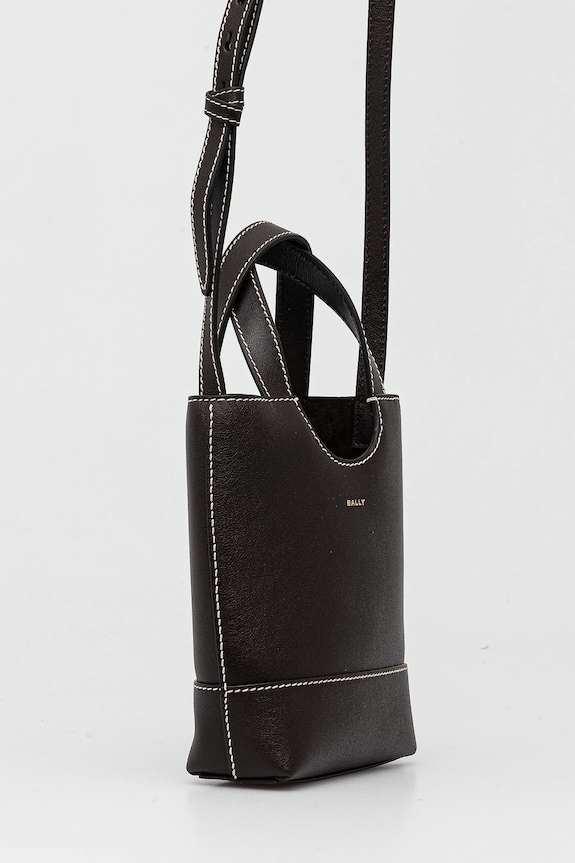 Bally borsa a mano in pelle WAE069 marrone SS25